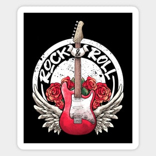 Lets Rock Rock&Roll Skeleton Hand Vintage Retro Rock Concert Magnet